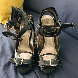 Black Buckle Heels